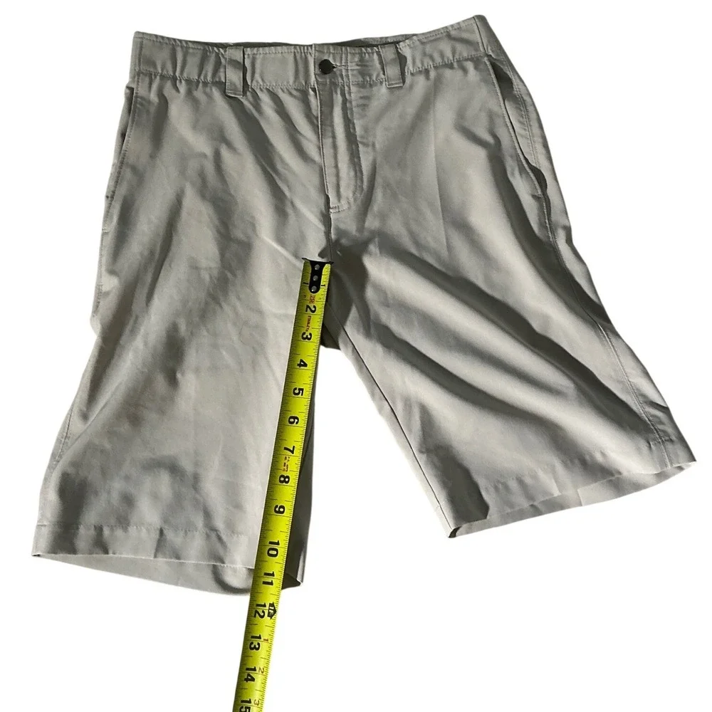 CALLAWAY Mens Golf Shorts Tan Khaki Size 30 Performance Stretch Flat Front 9.5in
